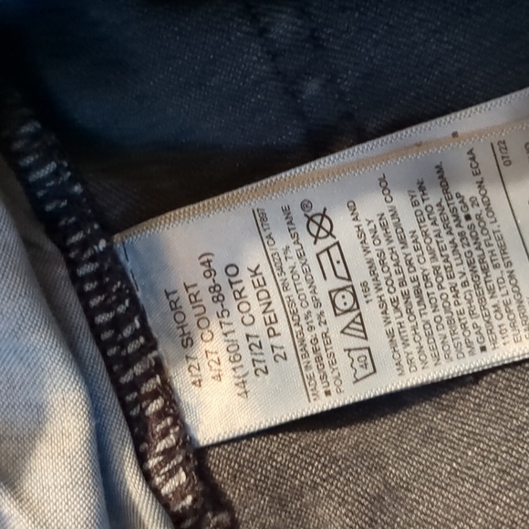 Gap Side Button High Rise Universal Legging Dark Wash 4/27 Short - Picture 12 of 13